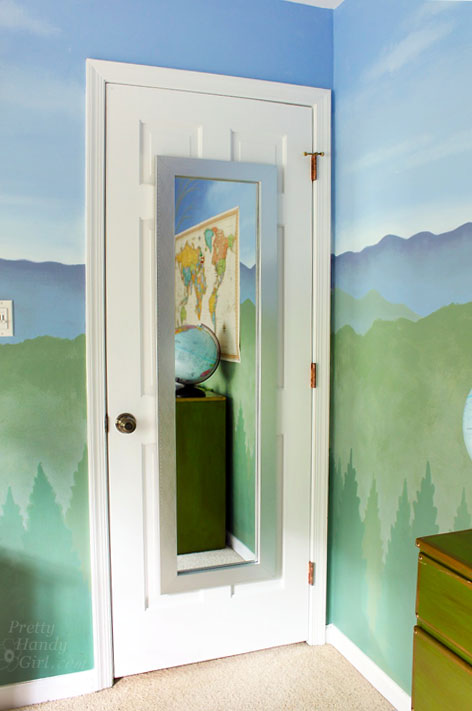 Install a ReadyMade Mirror Frame on Door | Pretty Handy Girl
