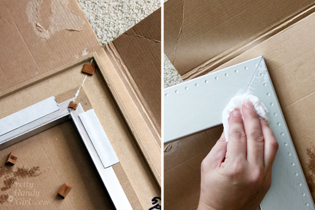 Install a ReadyMade Mirror Frame on Door | Pretty Handy Girl