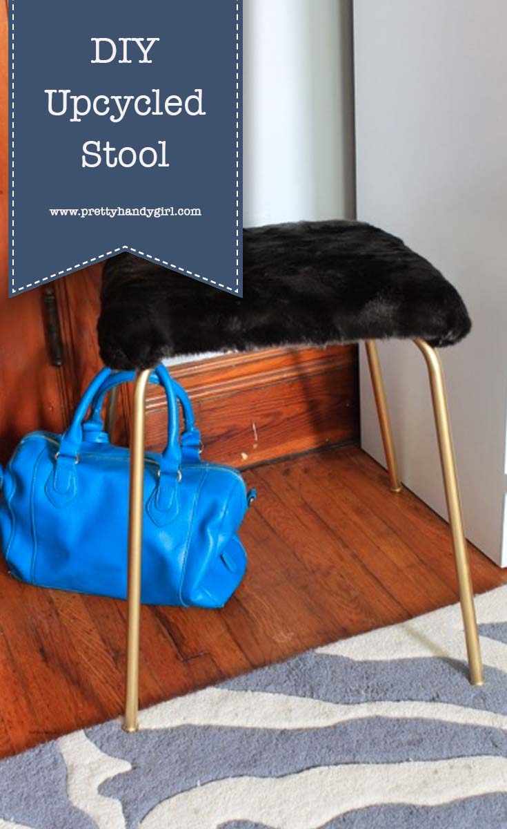 Check out this easy-to-follow tutorial on how to Upcycle a Stool from a Chair | Upcycle project | Pretty Handy Girl #prettyhandygirl #DIY #upcycle