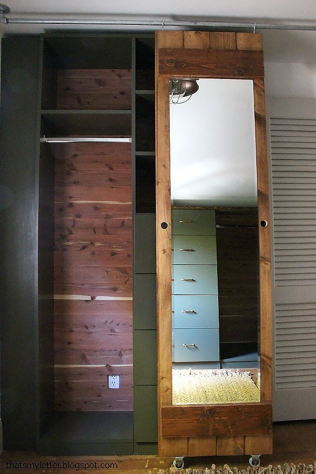 Barn Closet Door with Mirror