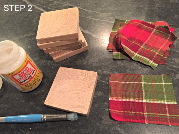 fabric & wood coasters step 2