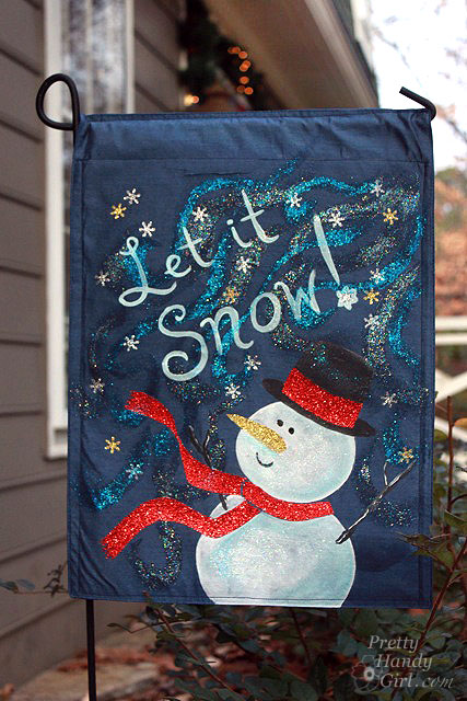 Placemat Turned into a Snowman Flag