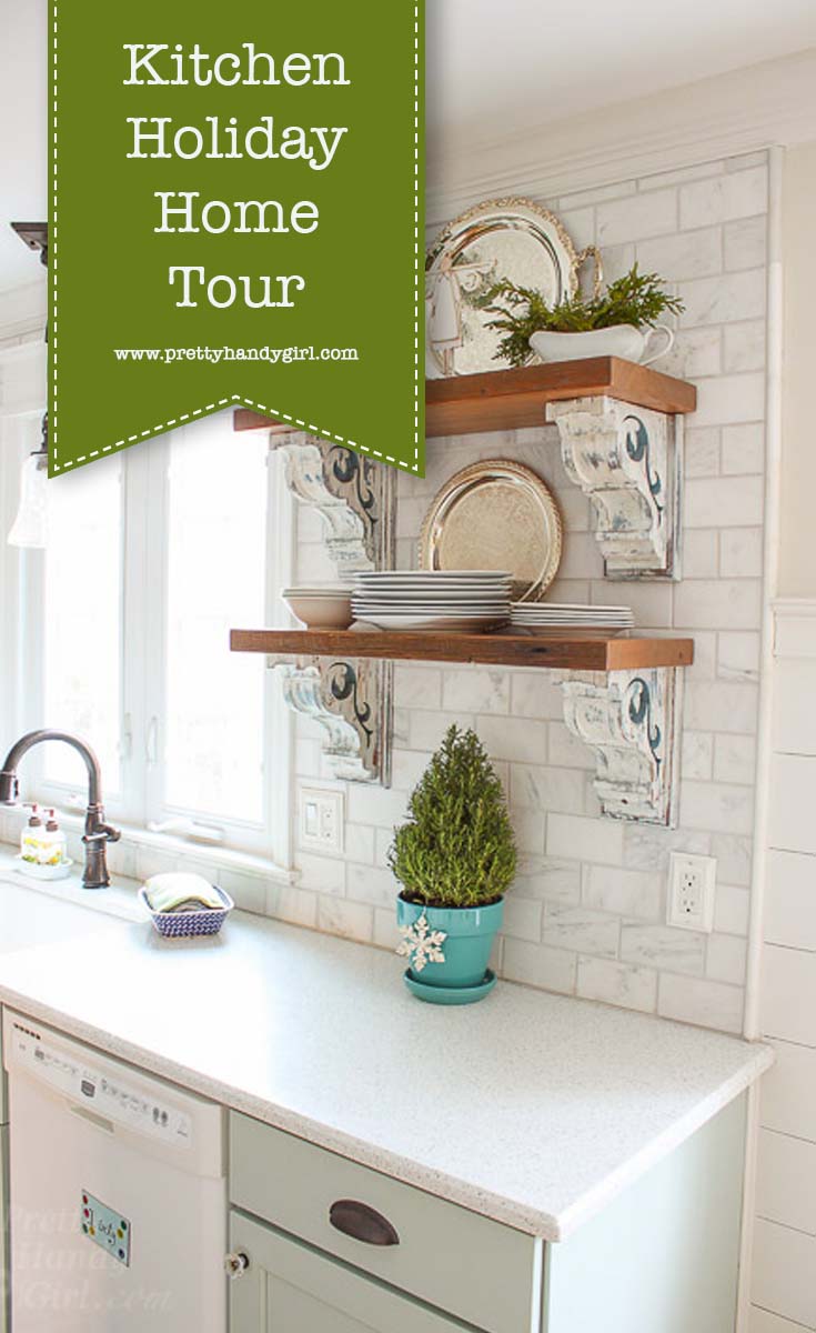 Add holiday charm to your kitchen with these holiday home decor ideas from Pretty Handy Girl | holiday kitchen | kitchen decor #prettyhandygirl #holidayhome #holidaykitchen #kitchen #holidaydecor 