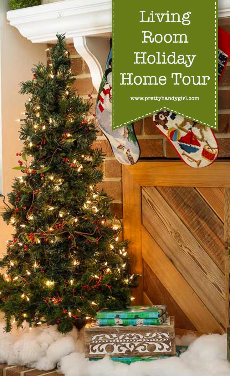 Add holiday charm to your living room with these holiday home decor ideas from Pretty Handy Girl | holiday living room | living room decor #prettyhandygirl #holidayhome #holidaylivingroom #livingroom #holidaydecor