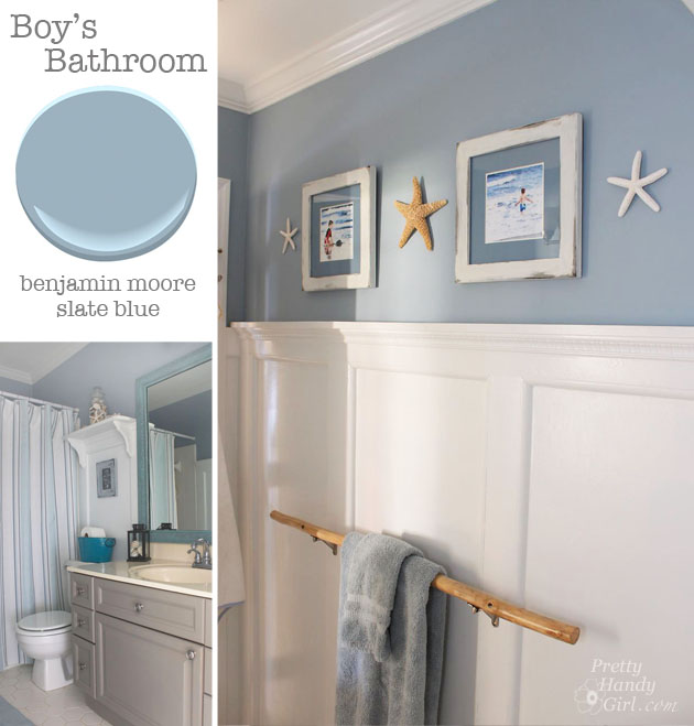 Bathroom - Benjamin Moore Slate Blue | Pretty Handy Girl