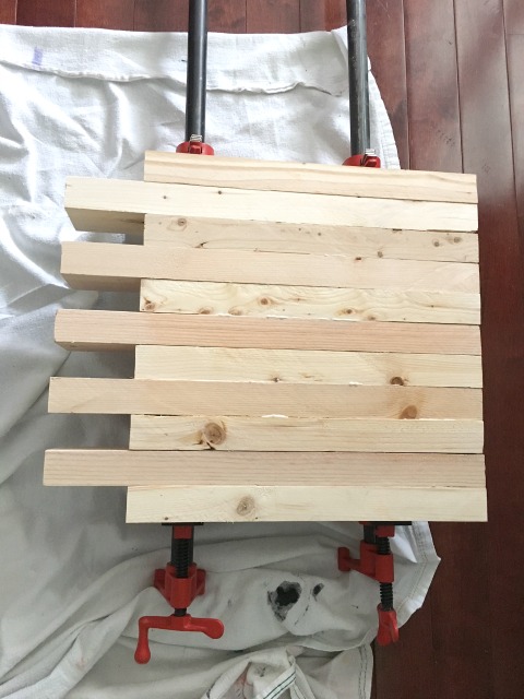 Building a dining bench with 2x4s and wood glue