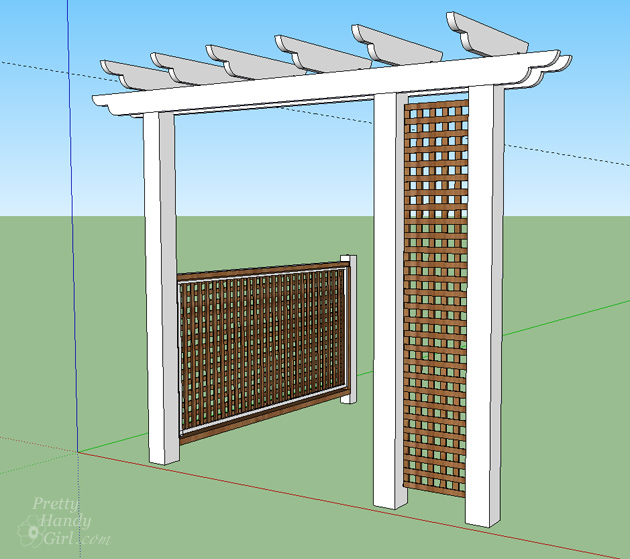 Build a Pergola with Trellis to Screen Your Trash Cans | Pretty Handy Girl