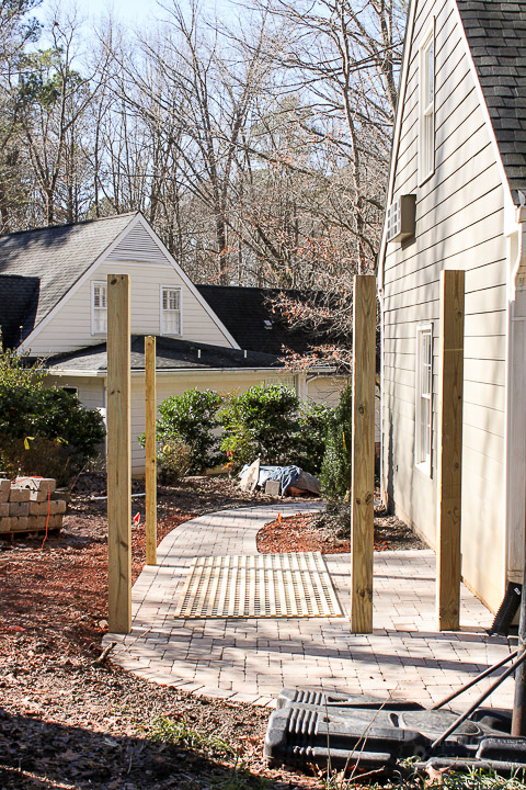 Build a Pergola with Trellis to Screen Your Trash Cans | Pretty Handy Girl