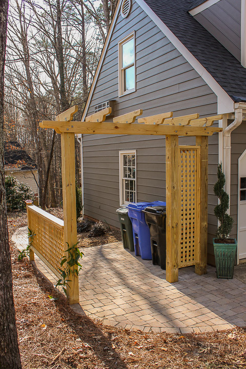 Build a Pergola with Trellis to Screen Your Trash Cans | Pretty Handy Girl