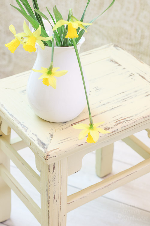 Chalk Painted Wooden Stool | Pretty Handy Girl