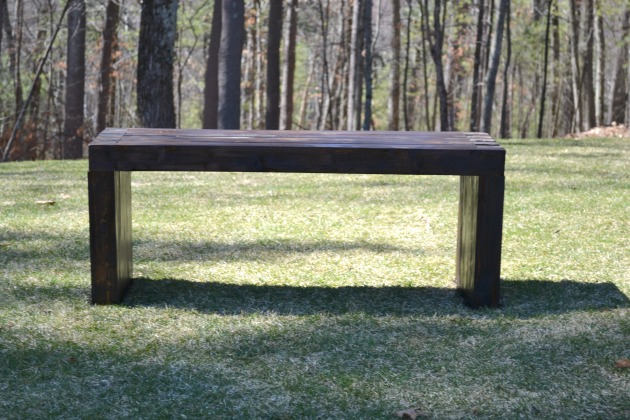 Building a dining bench with 2x4s and wood glue