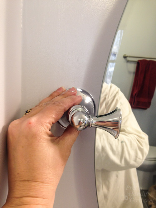 How to Install a Frameless Oval Mirror on the Wall | Pretty Handy Girl