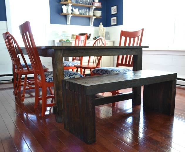 Building a dining bench with 2x4s and wood glue
