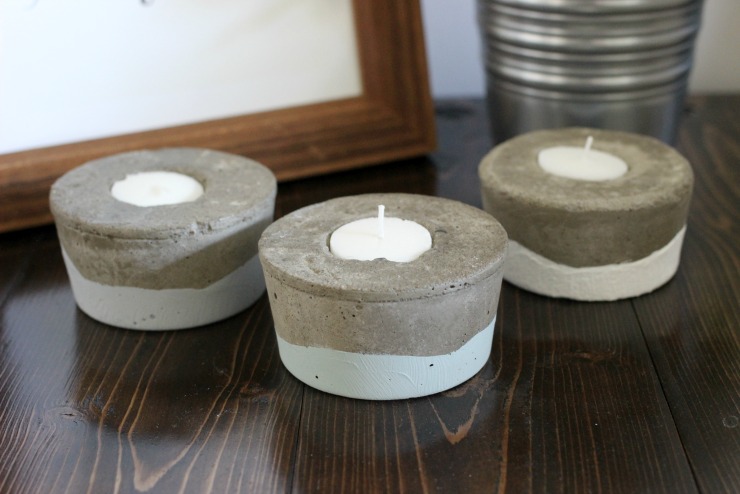Concrete Tea Light Candle Holders | Pretty Handy Girl