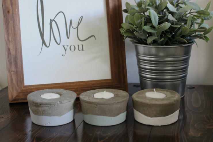 Concrete Tea Light Candle Holders | Pretty Handy Girl