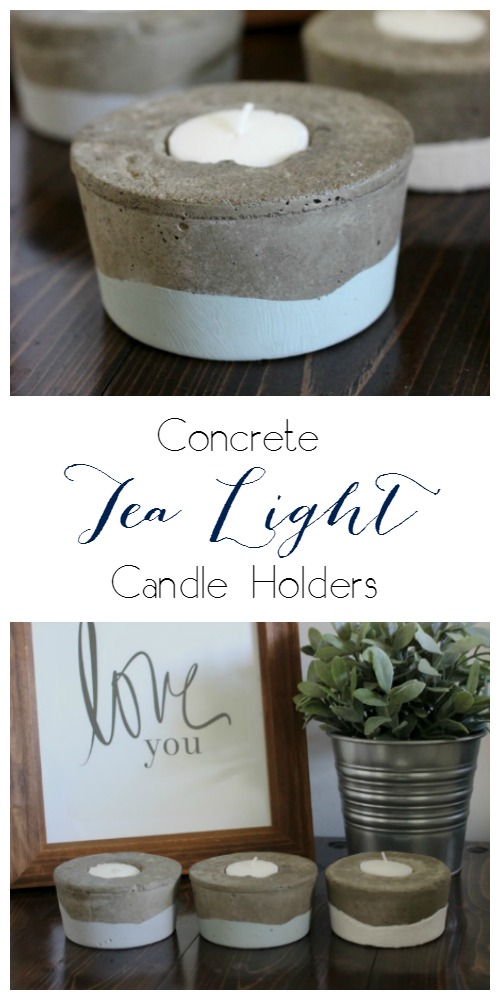 Concrete Tea Light Candle Holders | Pretty Handy Girl