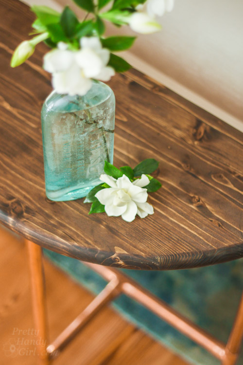 Half Round Copper & Wood Side Table | Pretty Handy Girl