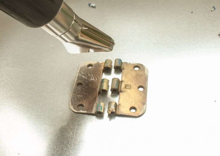 scraping paint off hinges