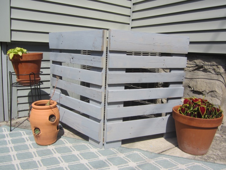 Make an Air Conditioner Screen with Pallets by Pretty Handy Girl