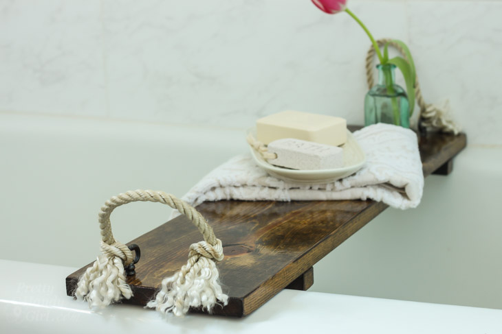 Rustic Wood Bathtub Tray | Pretty Handy Girl