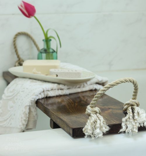 Rustic Wood Bathtub Tray | Pretty Handy Girl