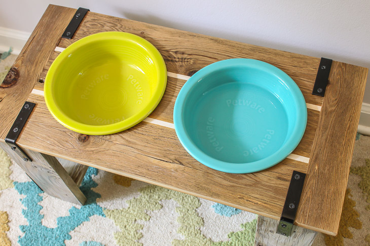 Rustic Industrial Dog Bowl Feeder Stand | Pretty Handy Girl