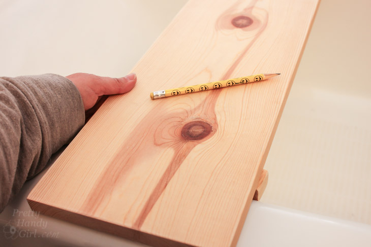 Rustic Wood Bathtub Tray | Pretty Handy Girl