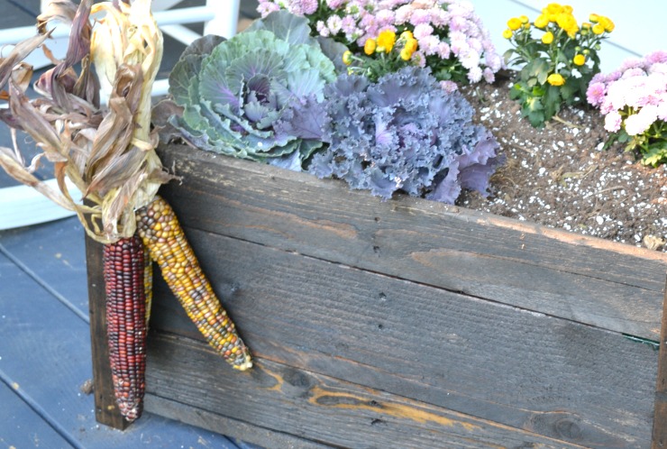 Add a fun Halloween Ghostly Garden to your fall planter. | PrettyHandyGirl.com