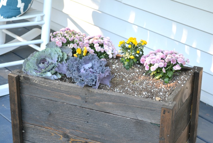 Add a fun Halloween Ghostly Garden to your fall planter. | PrettyHandyGirl.com