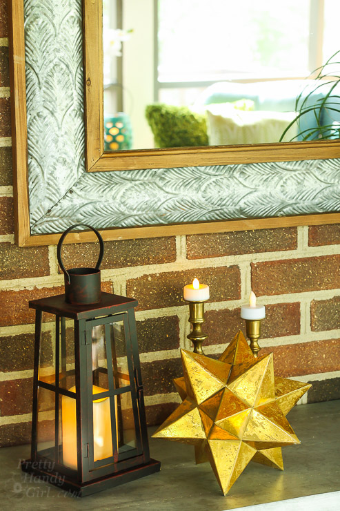This Drab Screen Porch got a major Makeover with pops of Aqua and Green! Yummy Color!