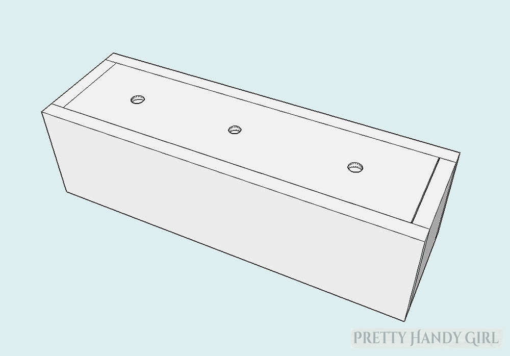 Flip the window box over and drill drainage holes