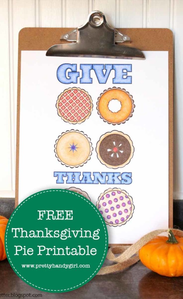 Pick up this FREE Thanksgiving pie printable for a fun coloring activity to do as a family! | Pretty Handy Girl #prettyhandygirl #printable #thanksgivingprintable