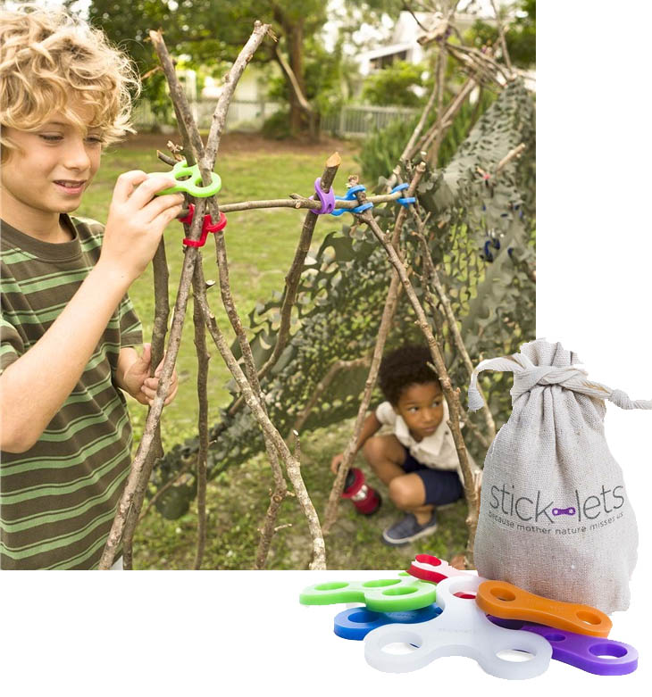 Stick-lets | Make forts and structures using the stick-lets connectors and sticks.