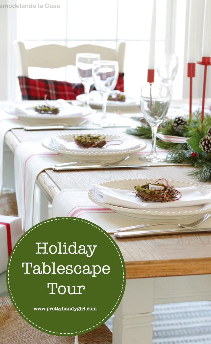 Find holiday table decor ideas and inspiration with this tablescape tour from Pretty Handy Girl | Holiday tablescape #prettyhandygirl #holidaytable #holidayhome