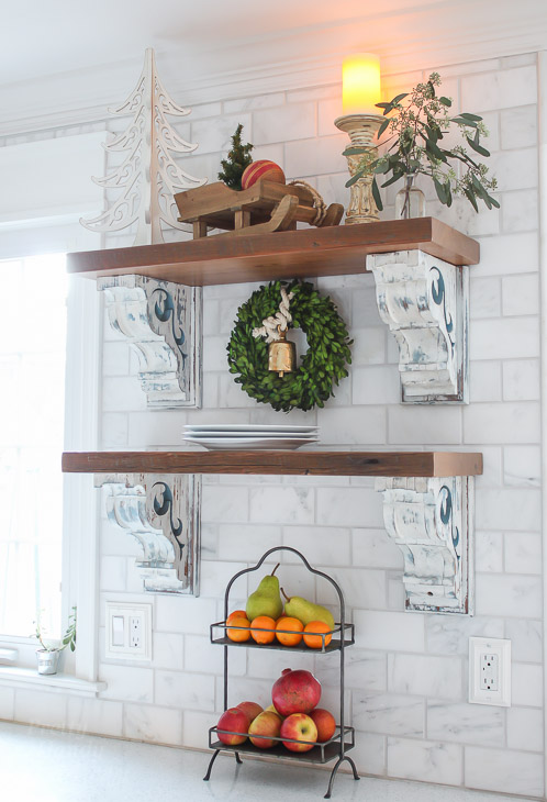 open-wood-shelves-kitchen-holiday-decorated