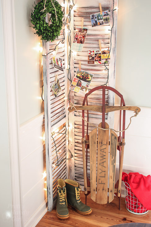 shutters display christmas cards