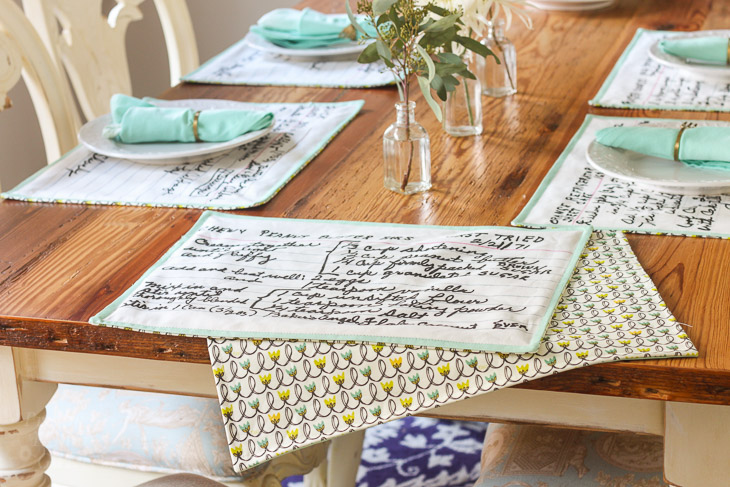 How to Sew Reversible Recipe Card Placemats | Pretty Handy Girl