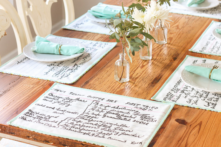How to Sew Reversible Recipe Card Placemats | Pretty Handy Girl