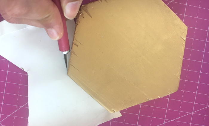 Gold and Marble coasters | Scrap wood | contact paper
