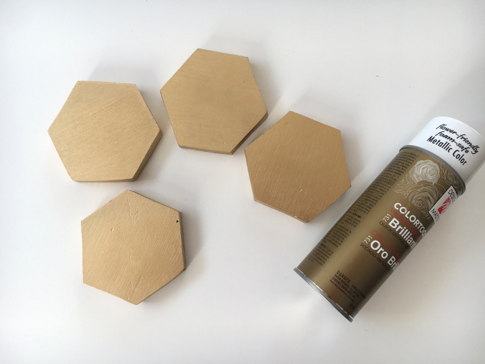 Gold and Marble coasters | Scrap wood | contact paper