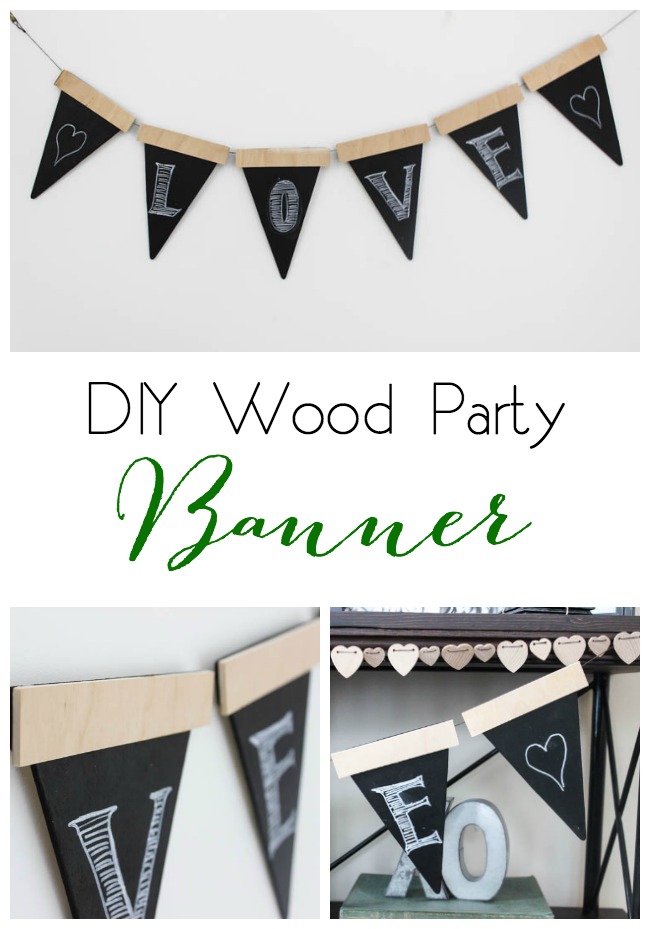 Love this twist on the traditional party banners! This rustic wooden version can be used again and again.