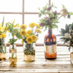 DIY Gold Leaf Vases from Recycled Bottles | Pretty Handy Girl