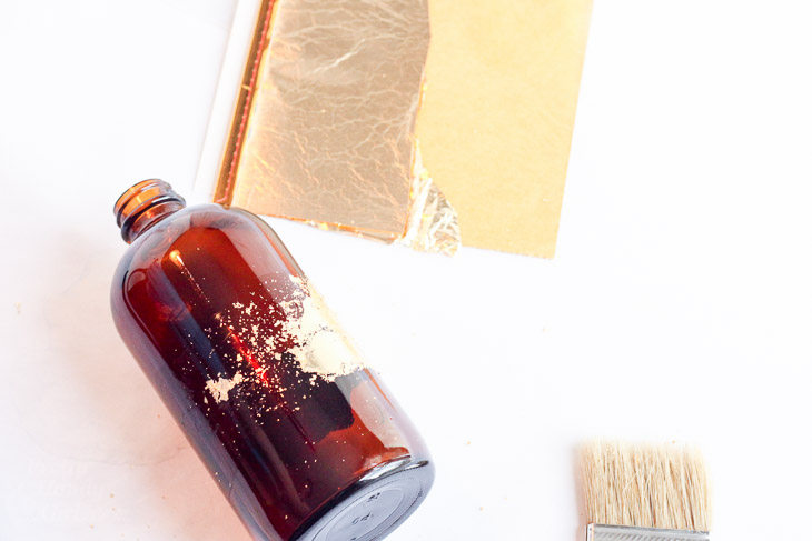 DIY Gold Leaf Vases from Recycled Bottles | Pretty Handy Girl