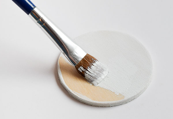 Paint the front, back and edges of your magnetic curtain tie backs.