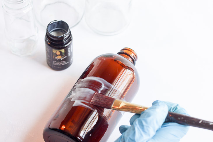 DIY Gold Leaf Vases from Recycled Bottles | Pretty Handy Girl