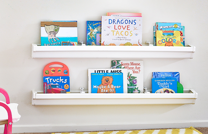 How to install rain gutter bookshelves