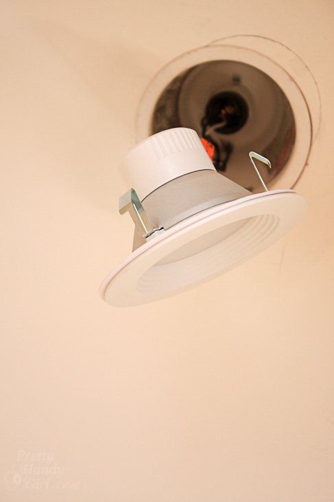 Add Energy Efficient LED Fixtures in Recessed Can Lights | Pretty Handy Girl