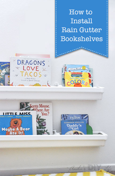 How to install rain gutter bookshelves