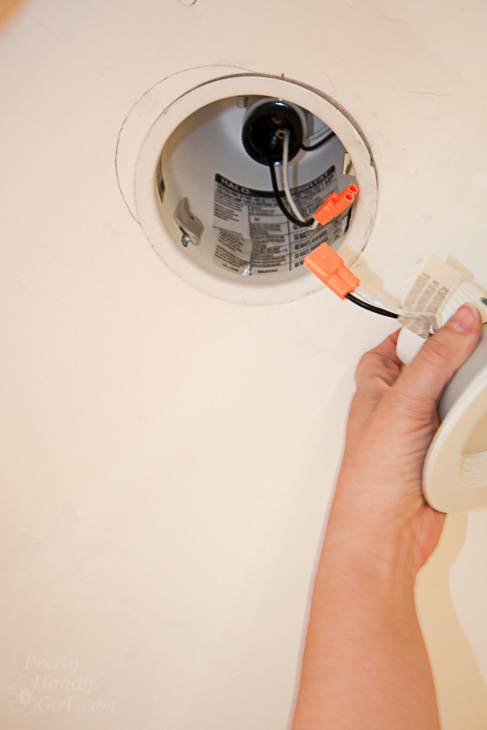 Add Energy Efficient LED Fixtures in Recessed Can Lights | Pretty Handy Girl