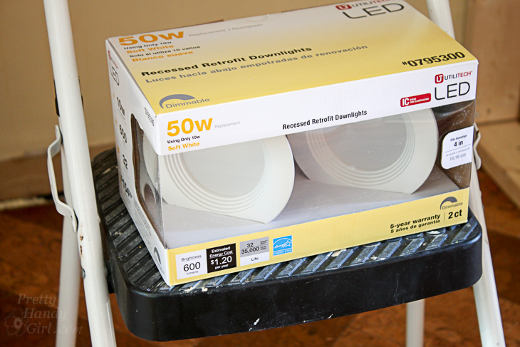 Add Energy Efficient LED Fixtures in Recessed Can Lights | Pretty Handy Girl